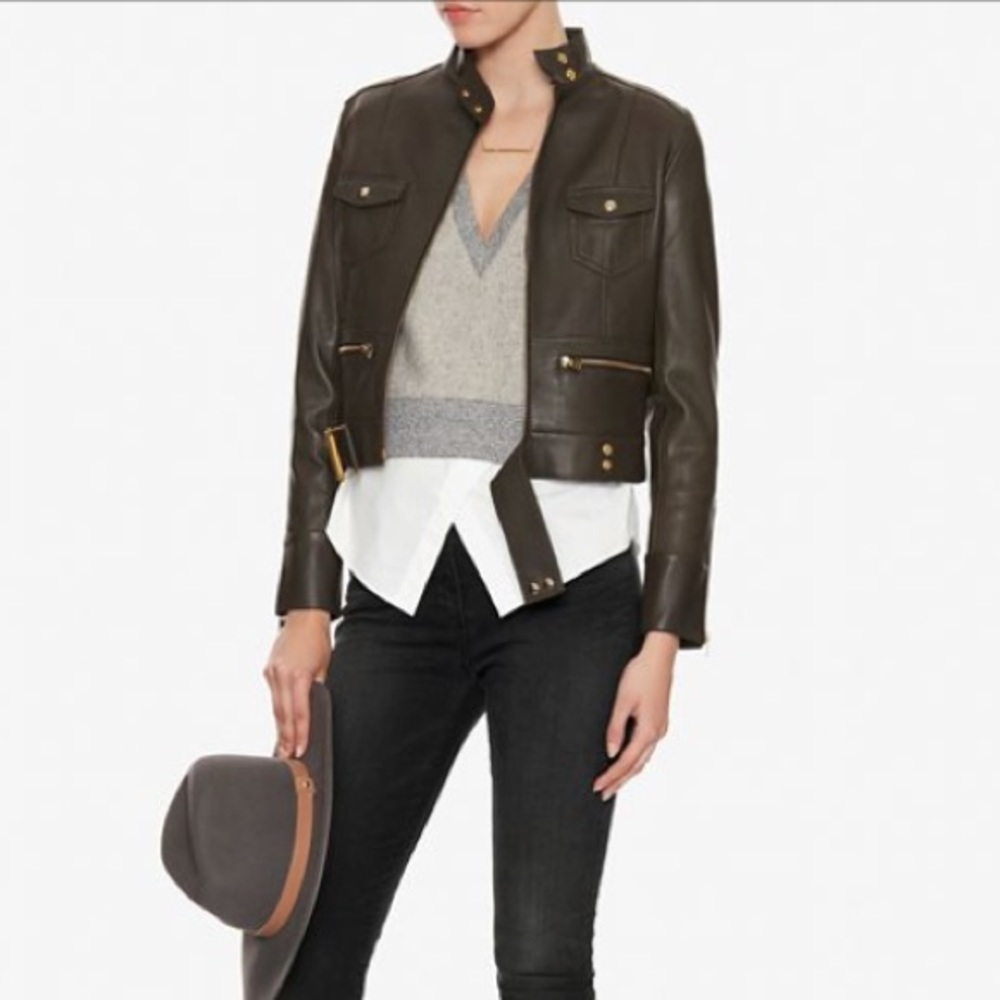 IRO Moto Jkt in Dark Olive NWT